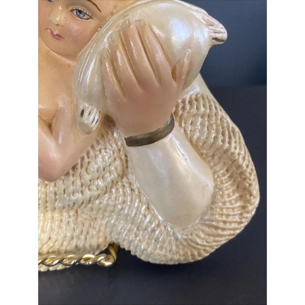 Vintage Virgin Mary Madonna Baby Jesus Wall Hanging Chalk Ware Religious 9